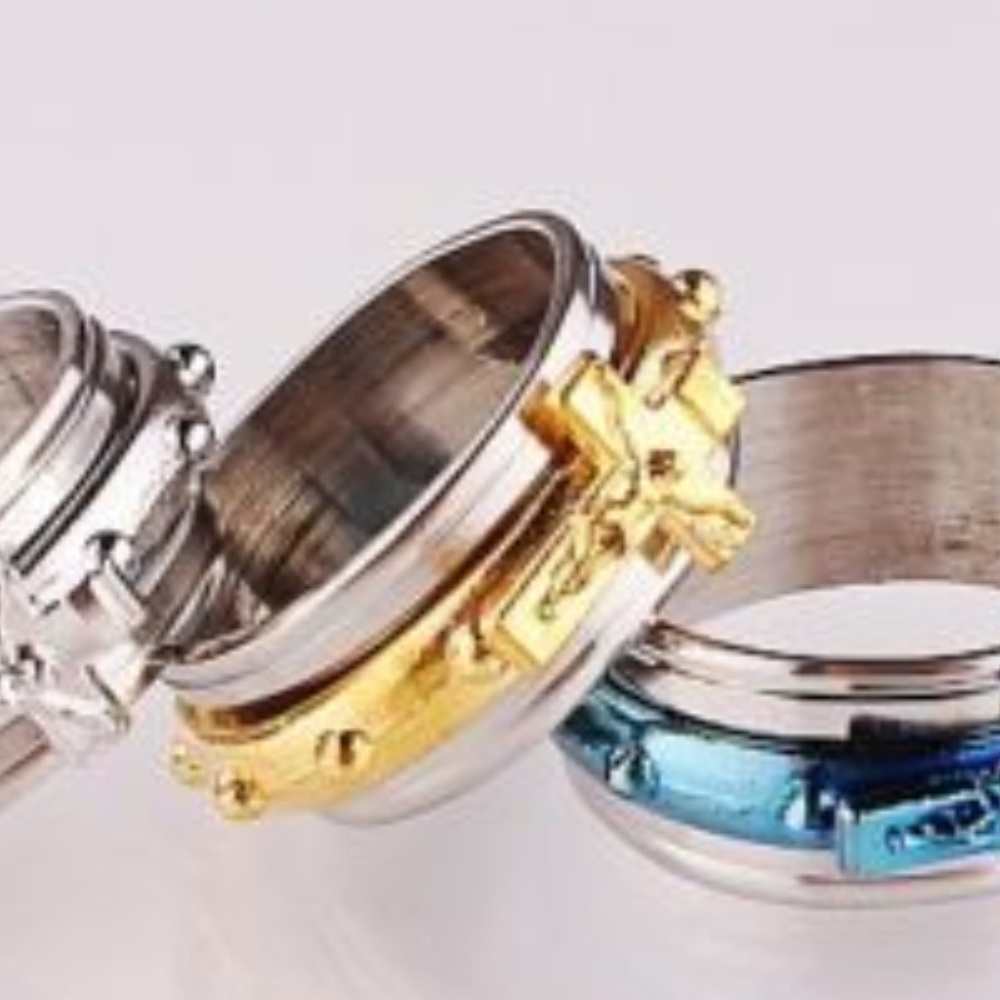 Christian Men's Stainless Steel Spinner Ring